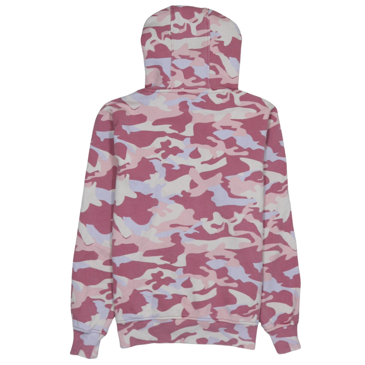 Ellesse Women Pink Camo Pullover Hoodie UK 10 Cotton Blend