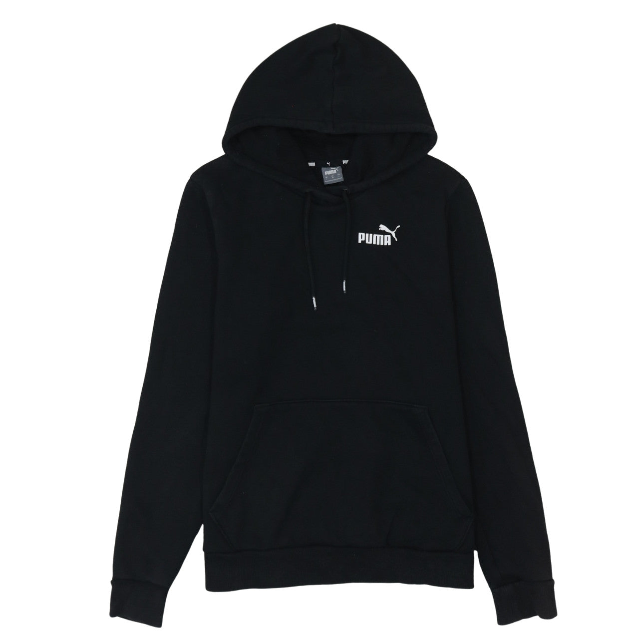 Puma Men's Black Pullover Hoodie L Logo Fleece Sweatshirt