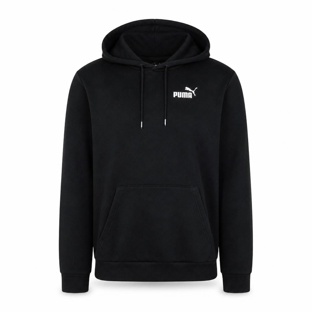 Puma Men's Black Pullover Hoodie L Logo Fleece Sweatshirt