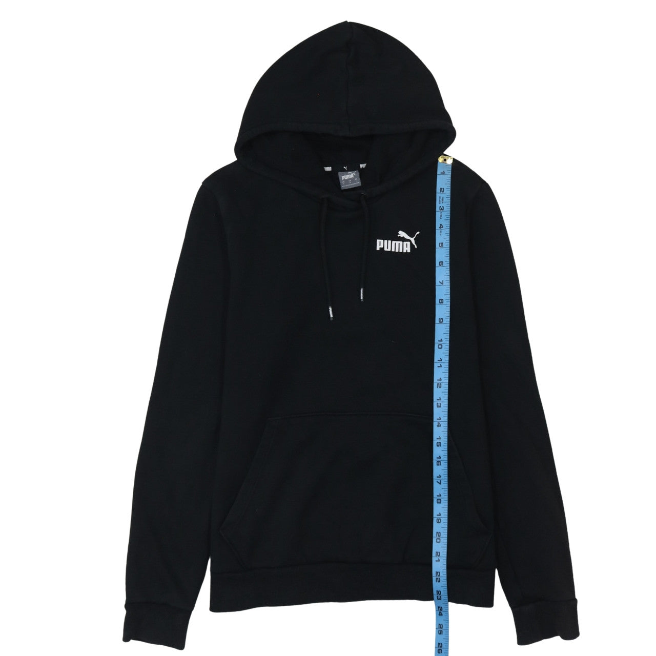 Puma Men's Black Pullover Hoodie L Logo Fleece Sweatshirt