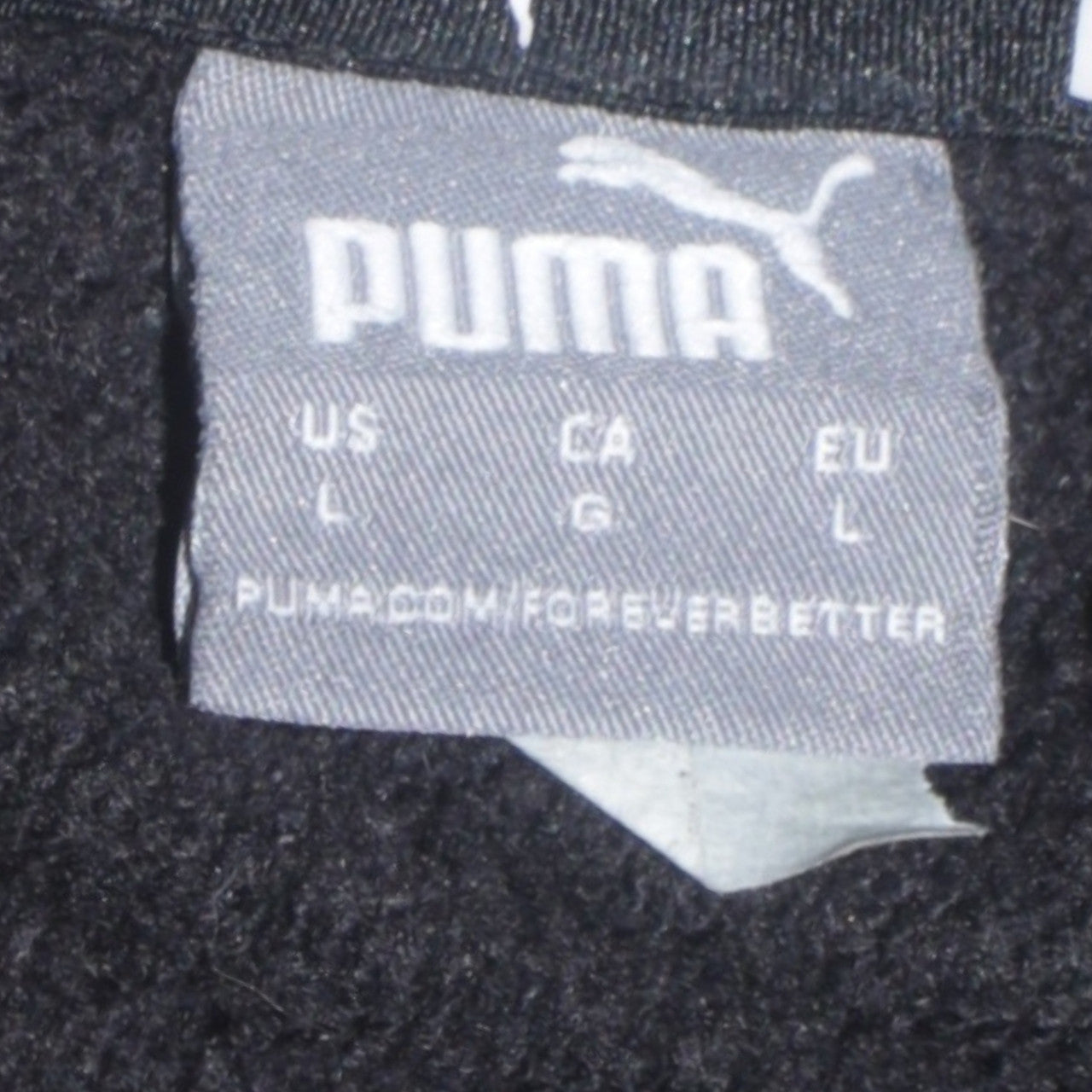 Puma Men's Black Pullover Hoodie L Logo Fleece Sweatshirt