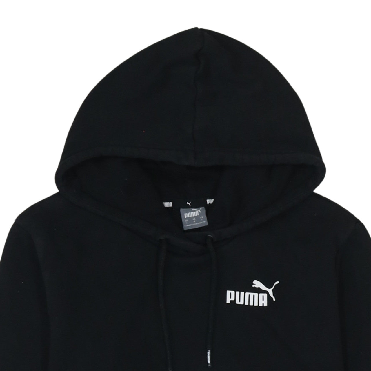 Puma Men's Black Pullover Hoodie L Logo Fleece Sweatshirt