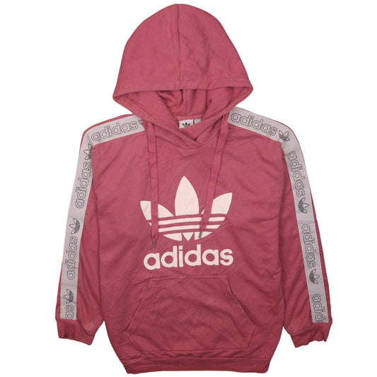 Adidas Women Pink Pullover Hoodie Sweatshirt Size 10 Logo Print