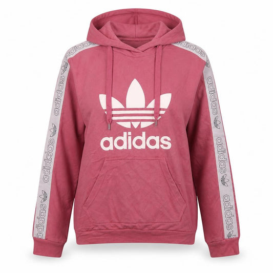 Adidas Women Pink Pullover Hoodie Sweatshirt Size 10 Logo Print