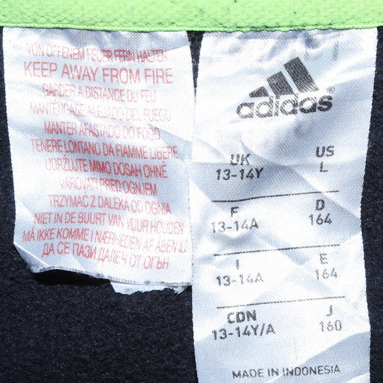 Adidas Boys Black Pullover Hoodie 13-14 Years Logo Fleece Sportswear