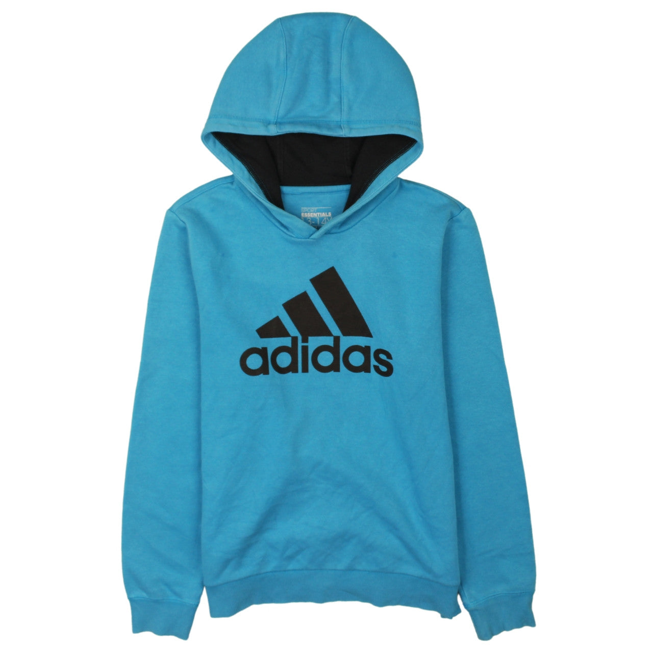 Adidas Boys Blue Pullover Hoodie 13-14 Years Sport Essentials Logo
