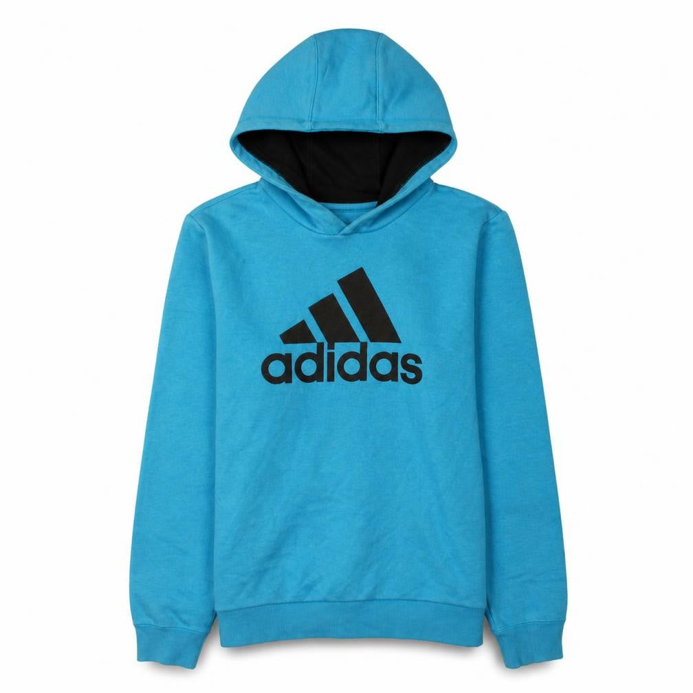 Adidas Boys Blue Pullover Hoodie 13-14 Years Sport Essentials Logo