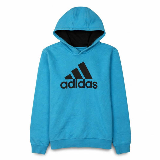 Adidas Boys Blue Pullover Hoodie 13-14 Years Sport Essentials Logo