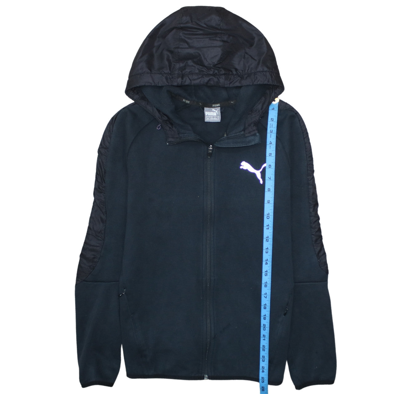 Puma Men's Black Medium Full Zip Hooded Sweatshirt with Logo