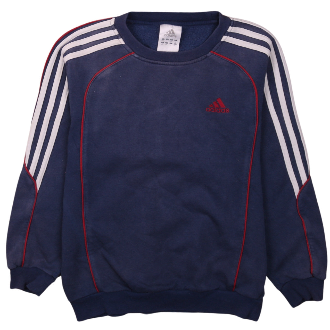 Adidas Boys Blue Crew Neck Pullover Sweatshirt Size 152 Logo Sportswear