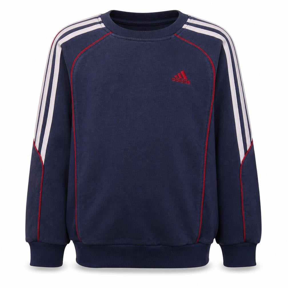 Adidas Boys Blue Crew Neck Pullover Sweatshirt Size 152 Logo Sportswear