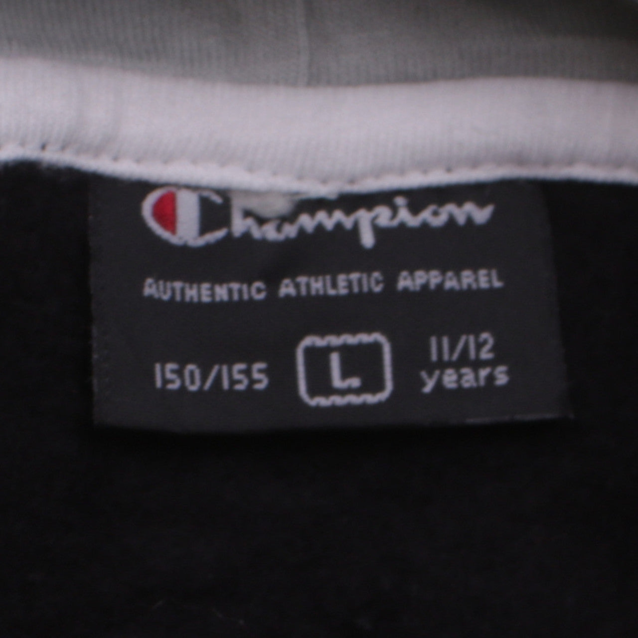 Champion Boys Black Spurs Pullover Hoodie 11-12 Years Fleece Lined