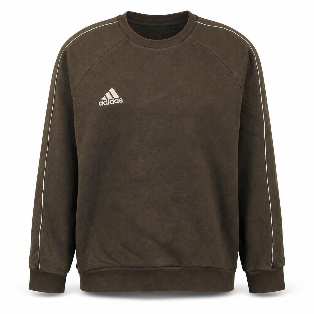 Adidas Boys Brown Pullover Fleece Sweatshirt M Regular Fit Long Sleeve