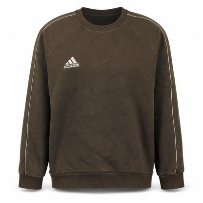 Front view of Adidas boys’ brown pullover fleece sweatshirt m regular fit long sleeve