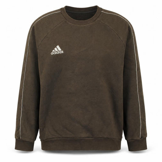 Adidas Boys Brown Pullover Fleece Sweatshirt M Regular Fit Long Sleeve