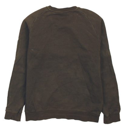 Back view of Adidas boys’ brown pullover fleece sweatshirt m regular fit long sleeve