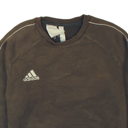 Brand and care label for Adidas boys’ brown pullover fleece sweatshirt m regular fit long sleeve