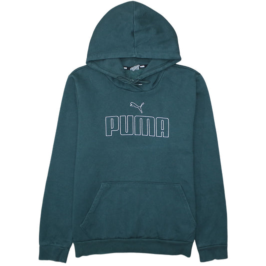 Puma Mens Green Pullover Hoodie L Logo Graphic Sweatshirt