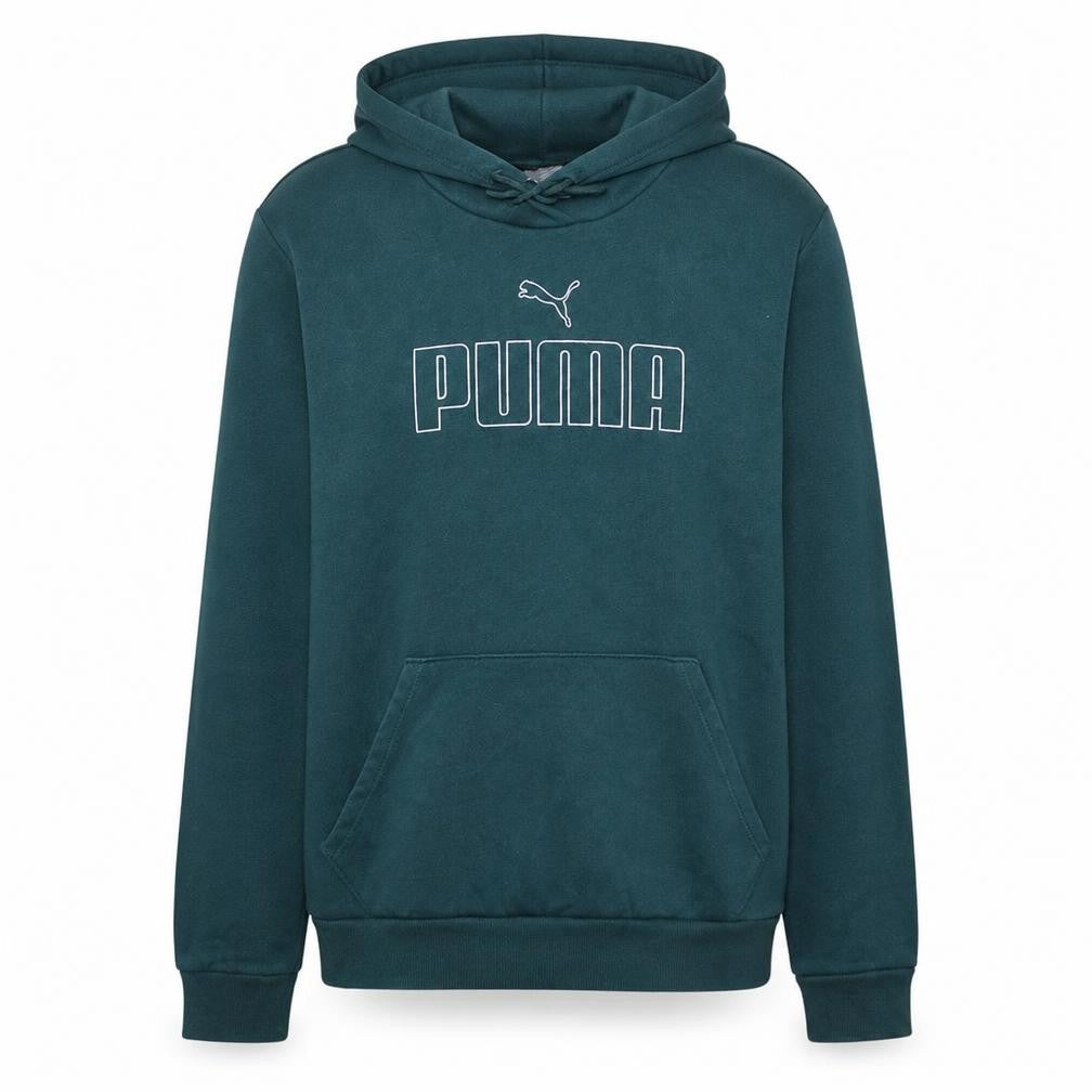 Puma Mens Green Pullover Hoodie L Logo Graphic Sweatshirt