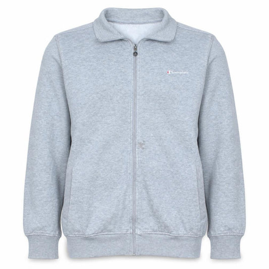 Front view of Champion Men's Grey XL Track Jacket Full Zip Fleece Activewear