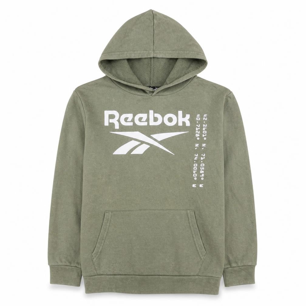 Reebok Teens Green Pullover Hoodie L 14-16 Cotton Blend