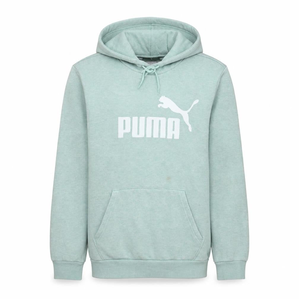 Puma Men's Green Pullover Hoodie Size M Regular Fit Logo Sweatshirt