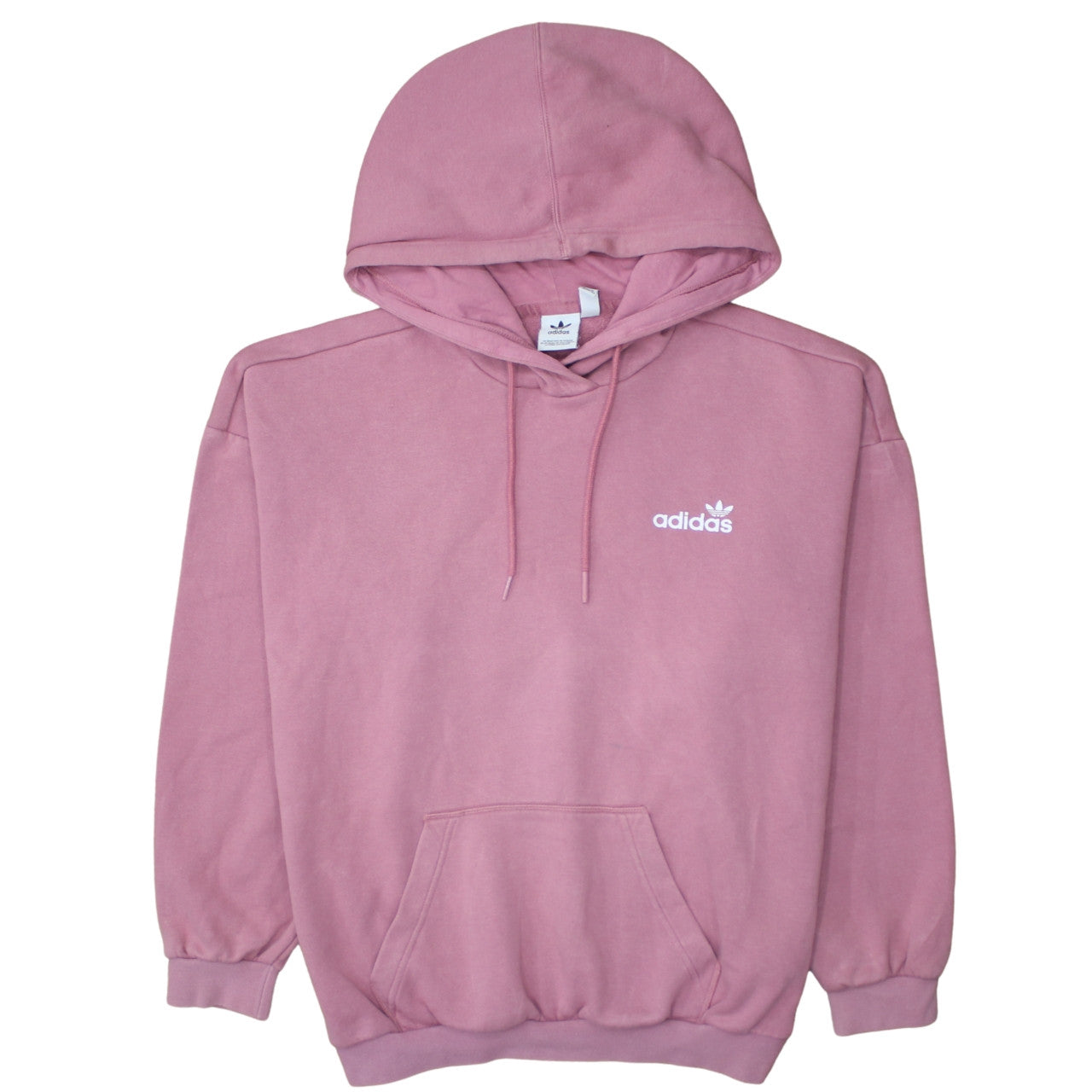 Adidas Womens Pink Pullover Hoodie Size 10 Logo Hooded Sweatshirt