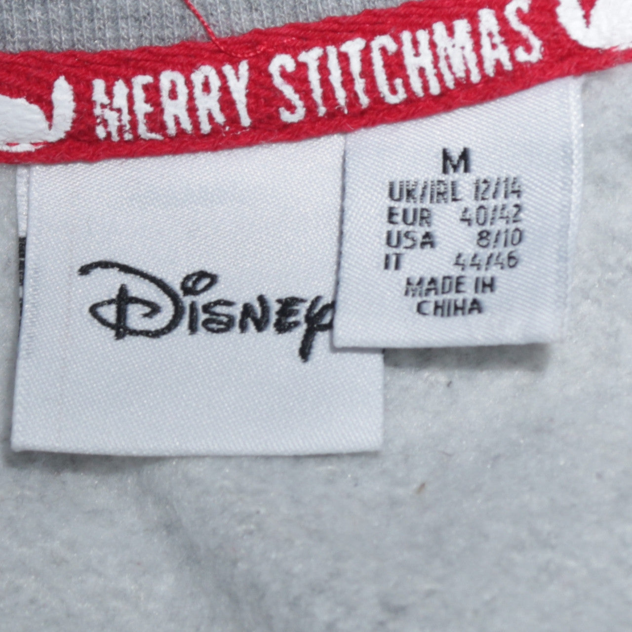 Disney Women Grey Stitch Christmas Sweatshirt Size M 12/14