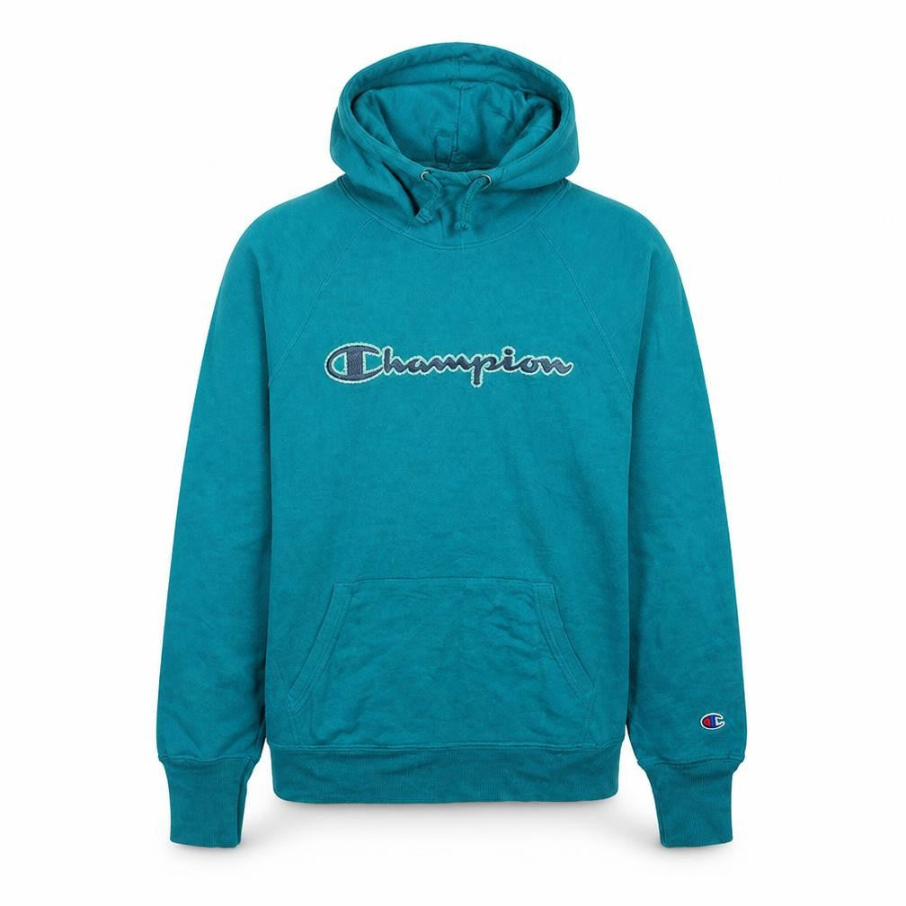 Champion Men's Blue Pullover Hoodie Size S Fleece Logo Sweatshirt