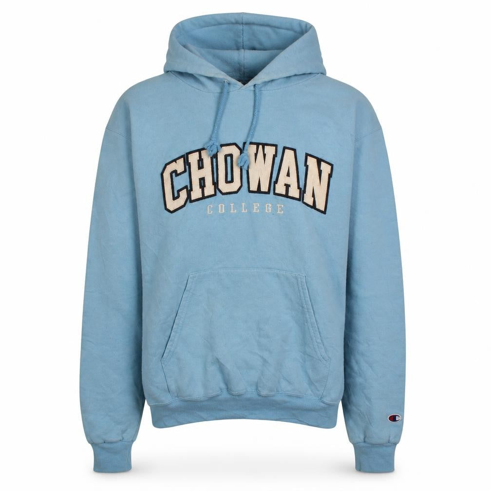 Champion Mens Blue Small Pullover Hoodie Chowan College Graphic