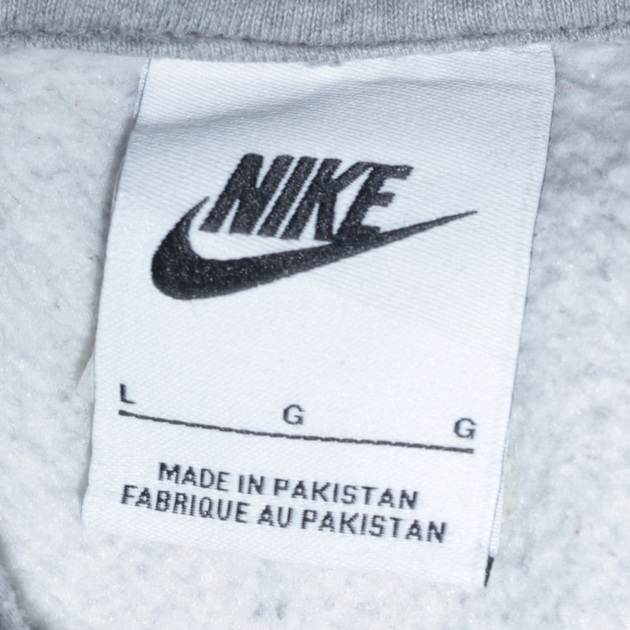 Nike Men's Grey Pullover Hoodie Size L Regular Fit Fleece