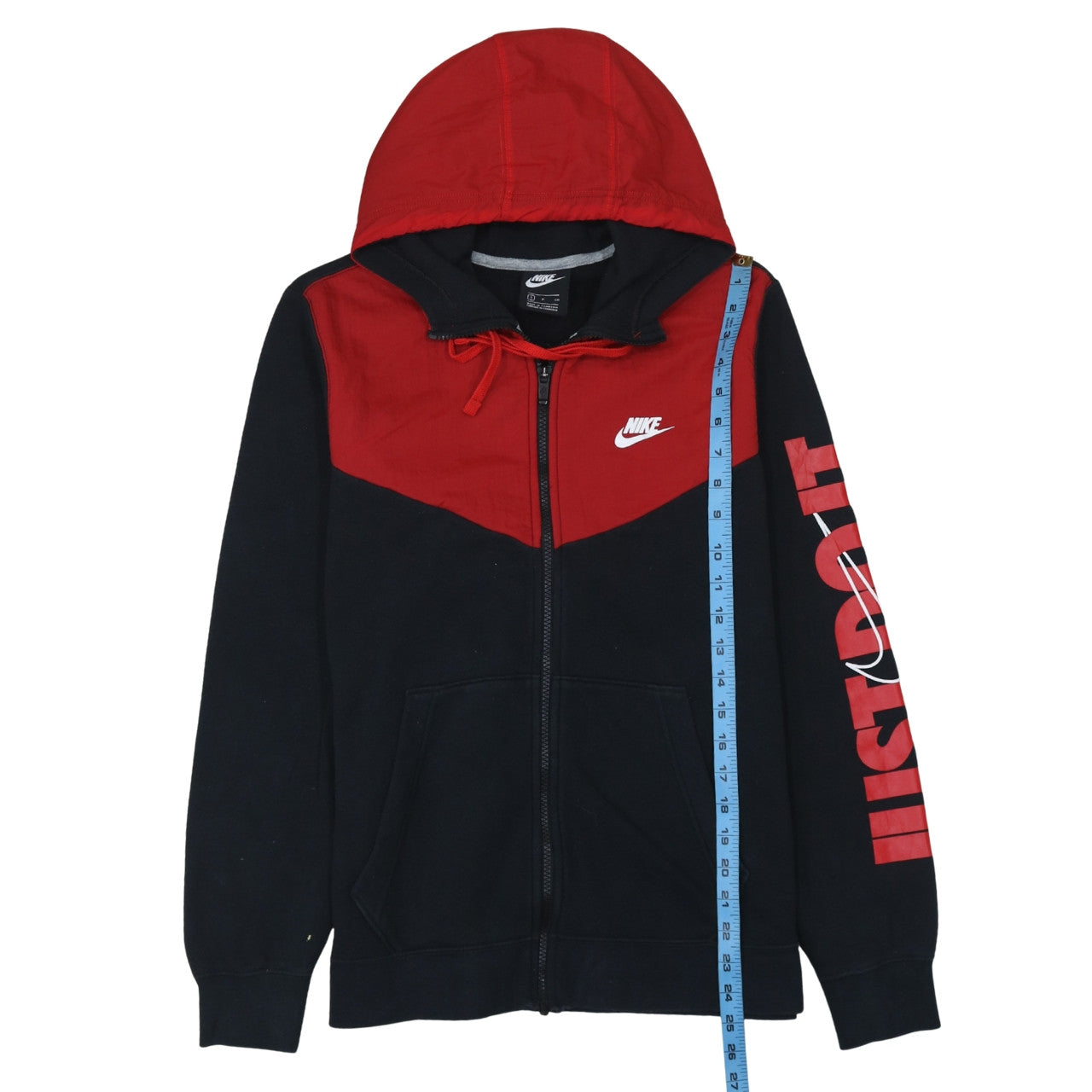 Nike Men's Black Red Full Zip Hoodie Small Sportswear