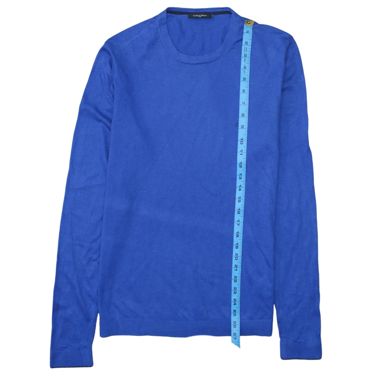 Calvin Klein Men Blue Cotton Silk Crew Neck Jumper Size L