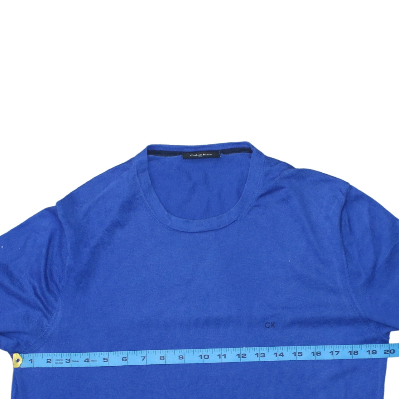 Calvin Klein Men Blue Cotton Silk Crew Neck Jumper Size L