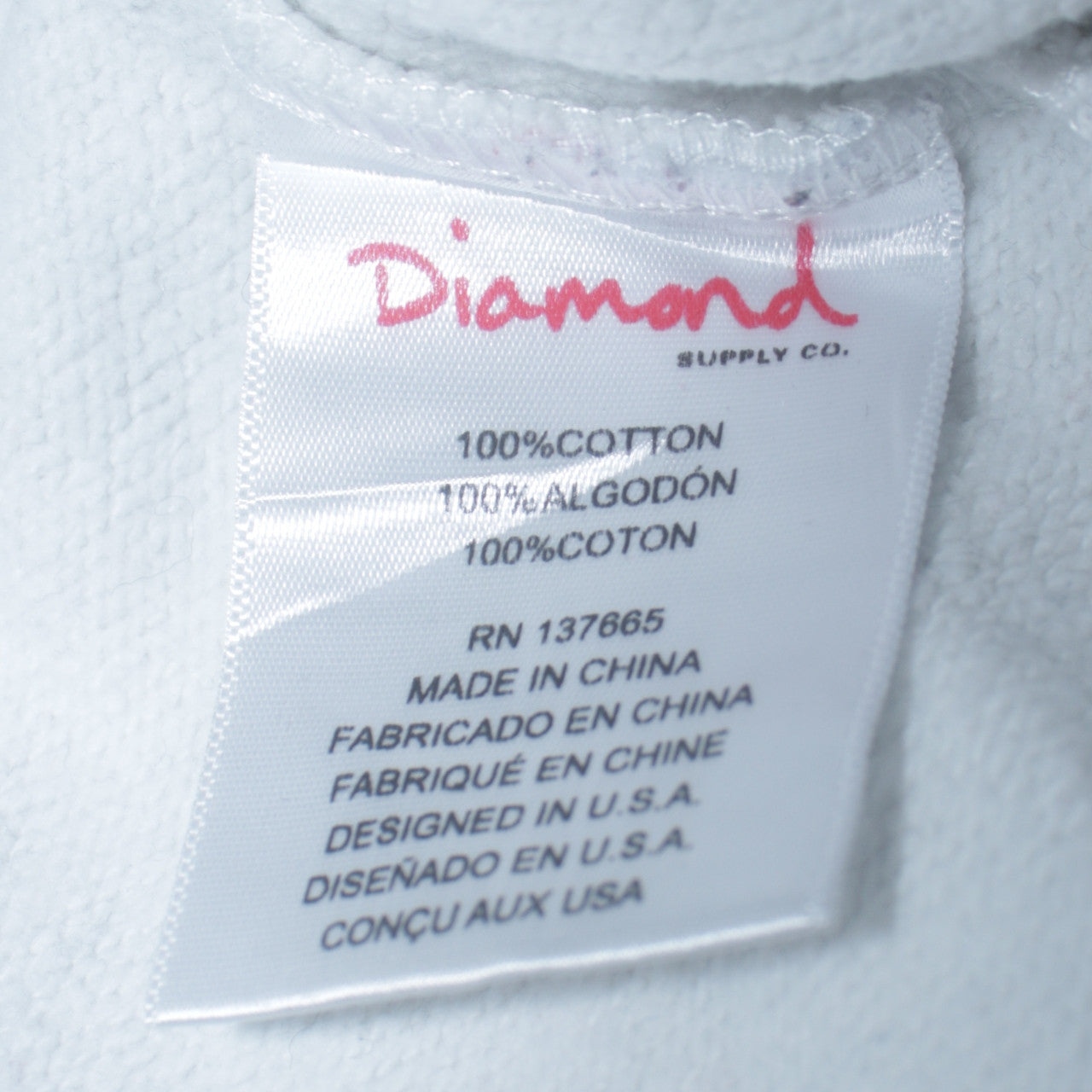 Diamond Supply Co. Men's White Navy Red Colour Block Sweatshirt M