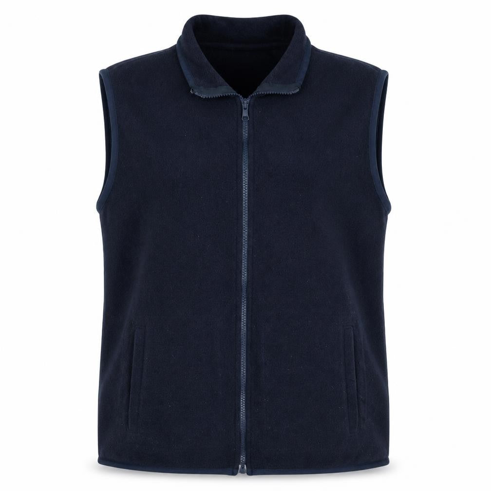 Gap Women’s Blue Fleece Waistcoat L Full Zip Sleeveless Casual Vest