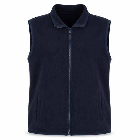 Front view of Gap Women’s Blue Fleece Waistcoat L Full Zip Sleeveless Casual Vest