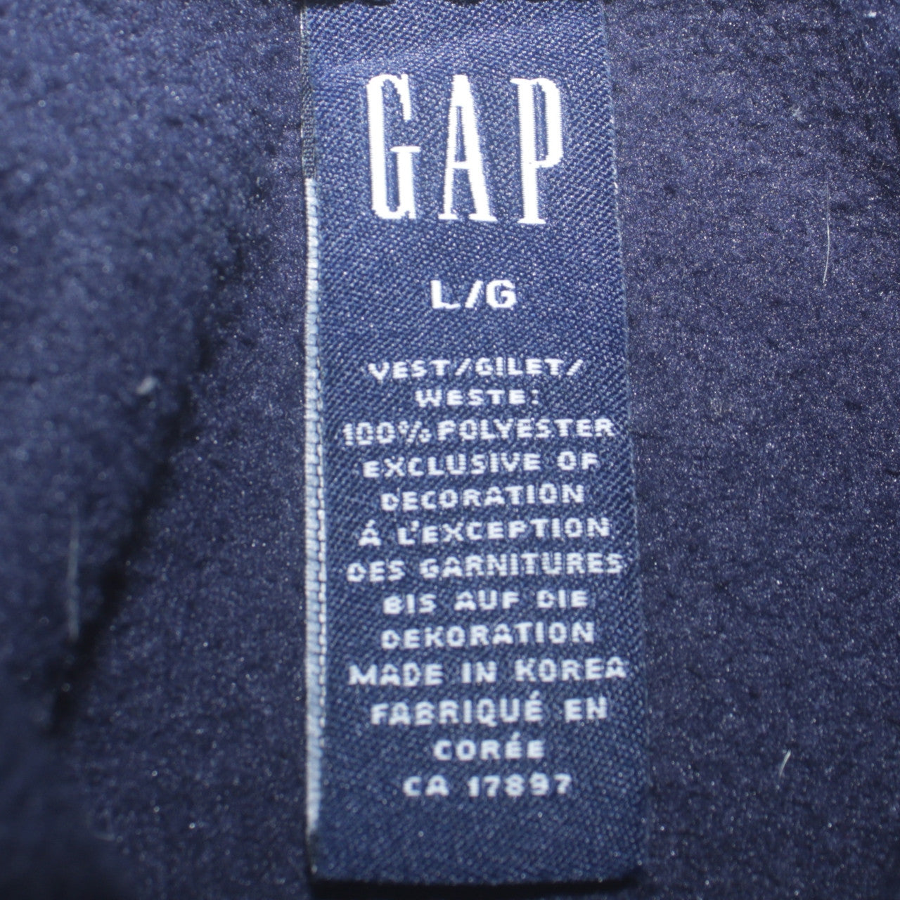 GAP Women’s Blue Fleece Waistcoat L Full Zip Sleeveless Casual Vest