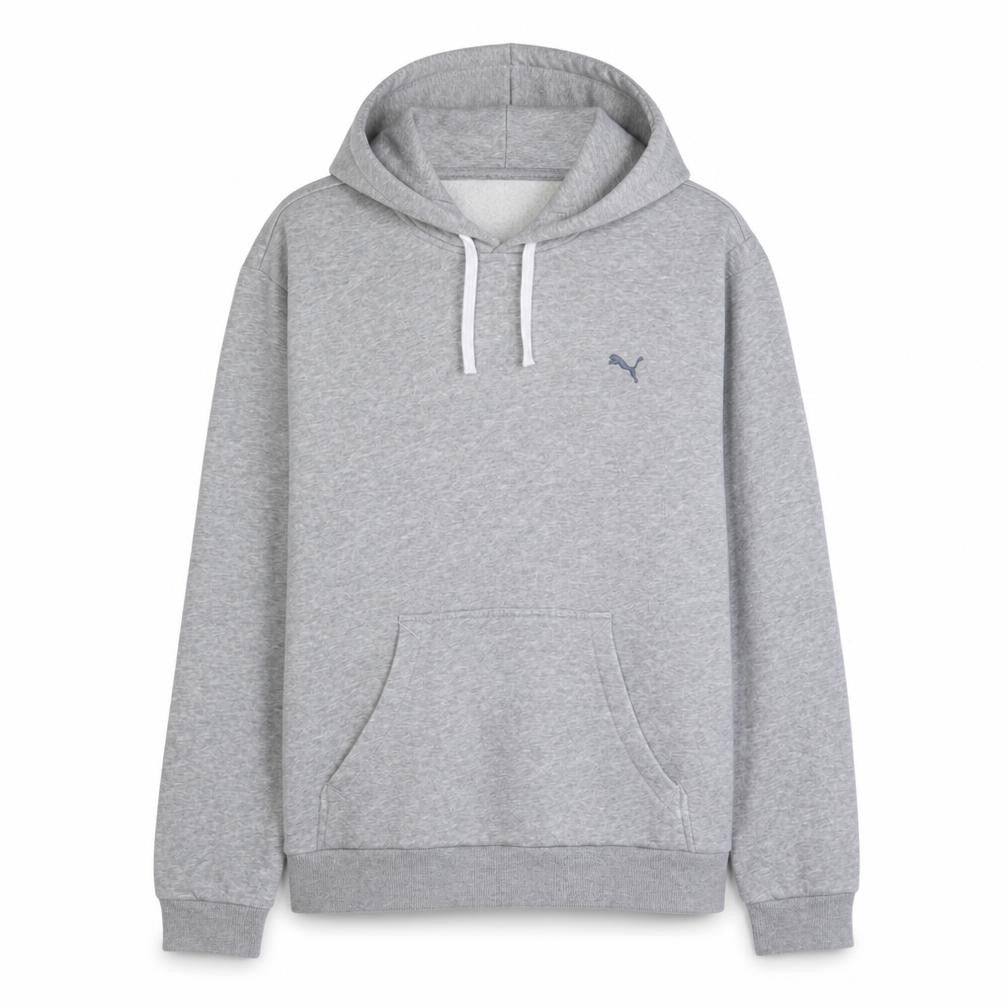 Puma Women Grey Hoodie XL Relaxed Fit Cotton Blend Pullover
