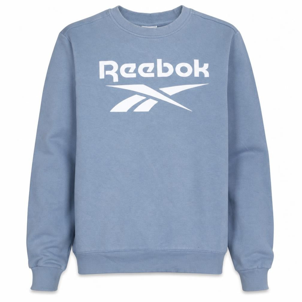 Reebok Men's Blue Logo Crew Neck Fleece Sweatshirt Size M