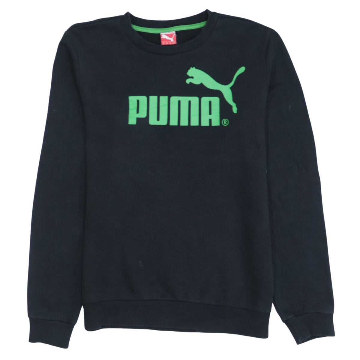 Puma Boys Black Crew Neck Graphic Logo Pullover Sweatshirt 14 Years