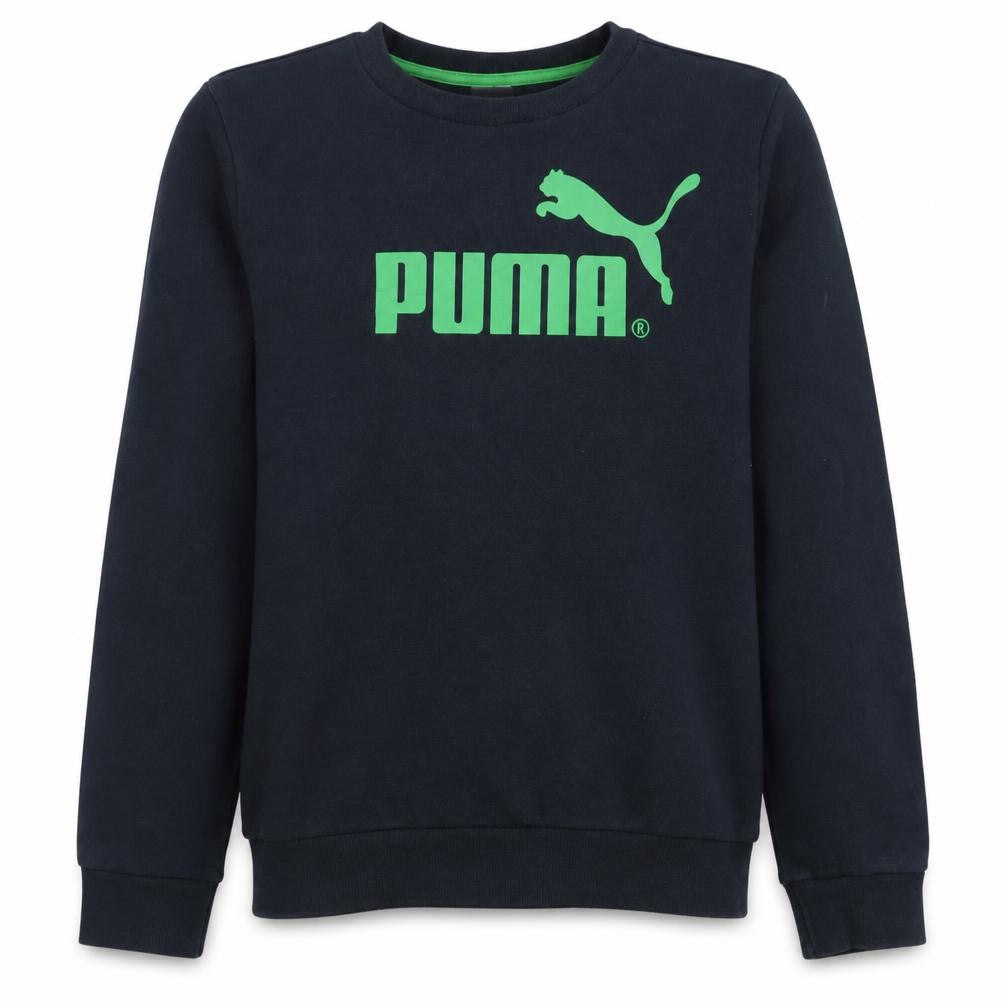 Puma Boys Black Crew Neck Graphic Logo Pullover Sweatshirt 14 Years