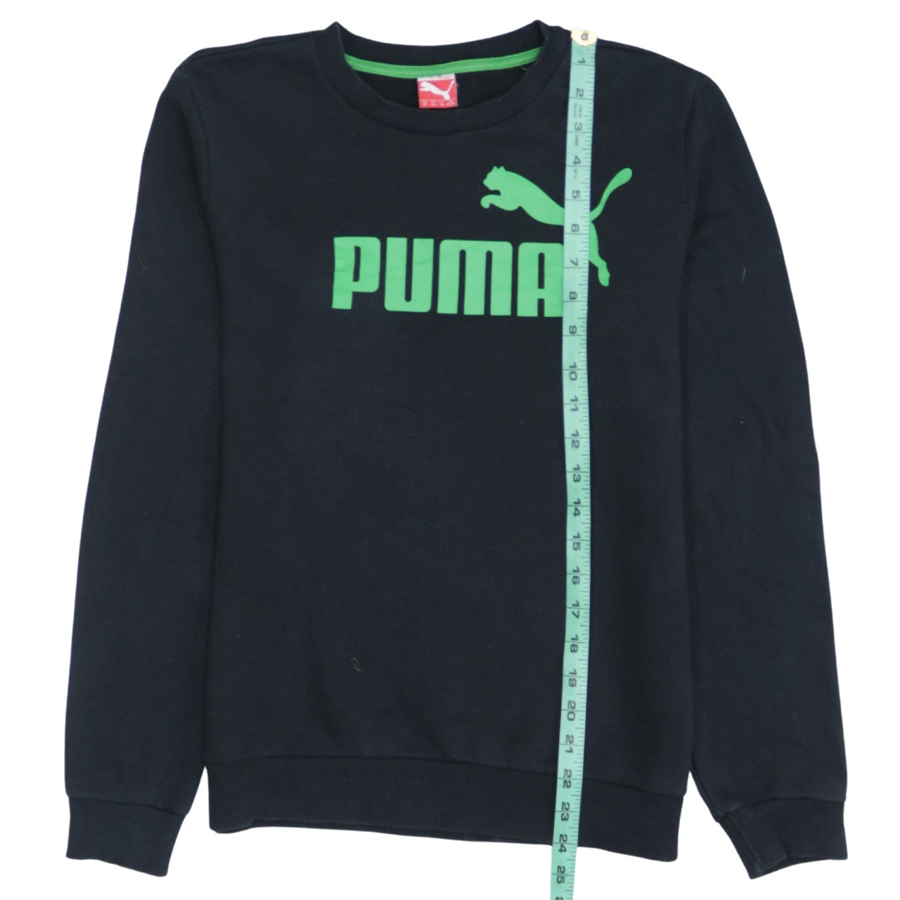 Puma Boys Black Crew Neck Graphic Logo Pullover Sweatshirt 14 Years