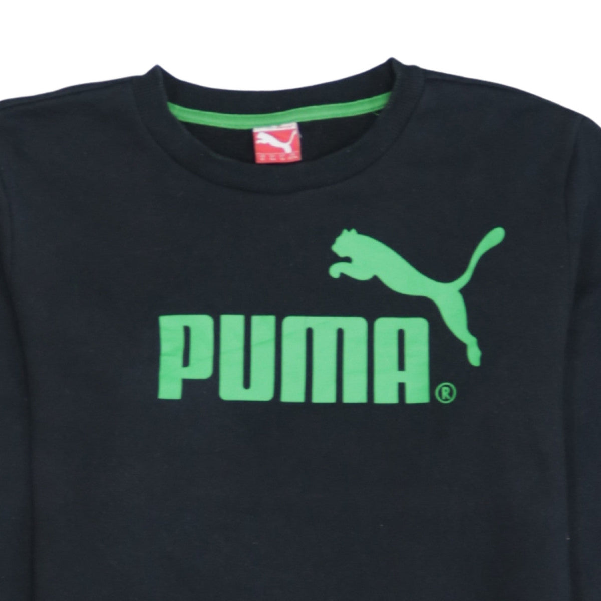 Puma Boys Black Crew Neck Graphic Logo Pullover Sweatshirt 14 Years