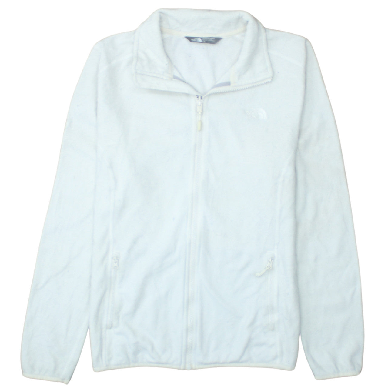 The North Face Womens White Fleece Full Zip Hoodie Size L