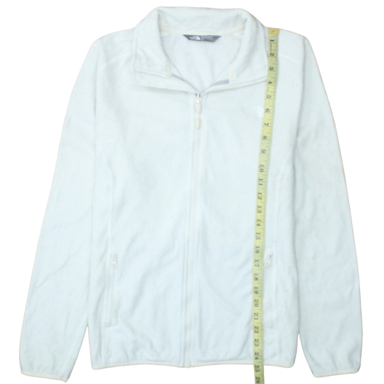 The North Face Womens White Fleece Full Zip Hoodie Size L