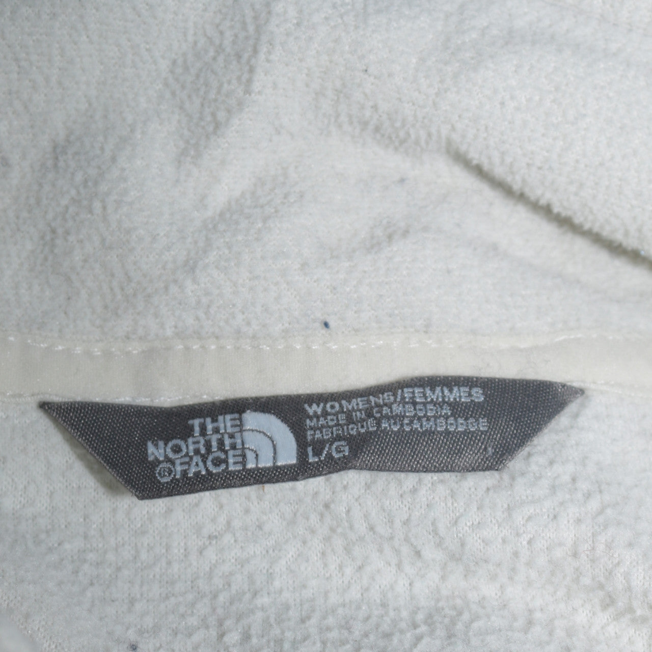 The North Face Womens White Fleece Full Zip Hoodie Size L