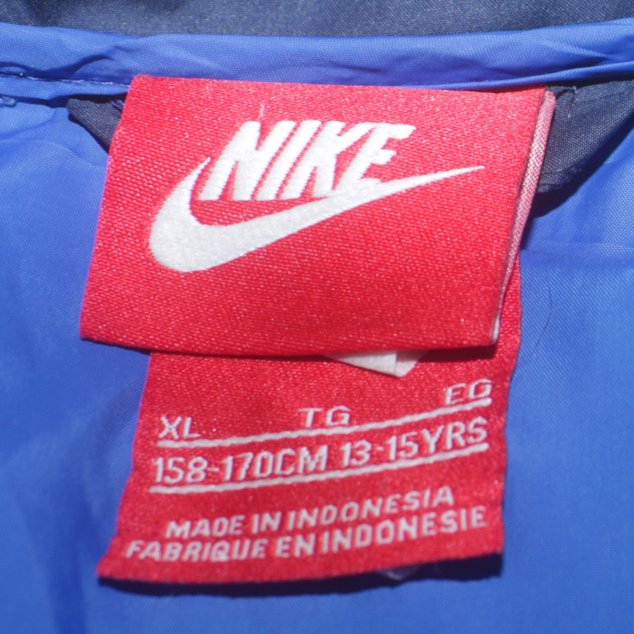 Nike Boys Blue Puffer Gilet Waistcoat XL 13-15 Years Lined Full Zip