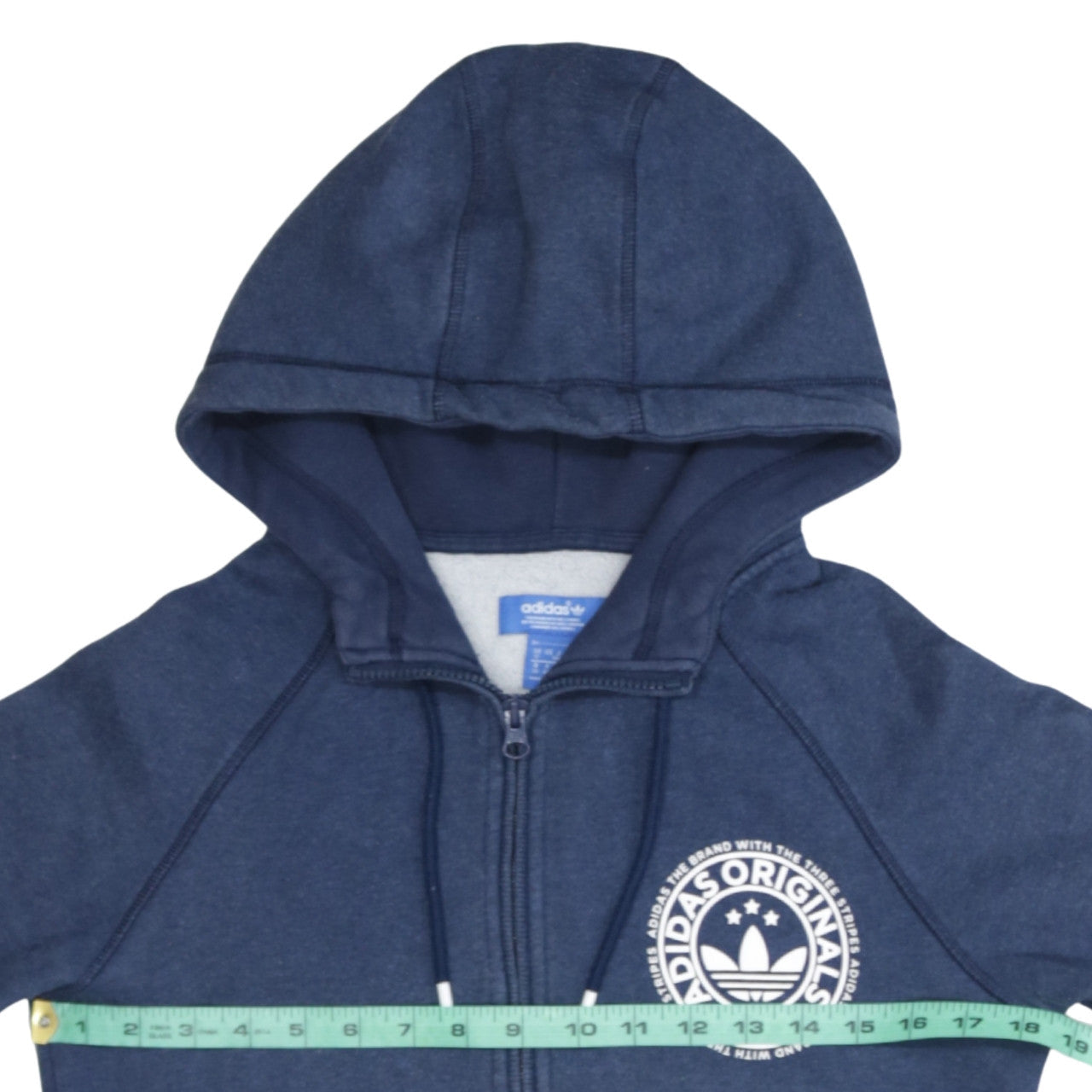 Adidas Originals Women's Blue Full Zip Hoodie UK 12 Cotton Blend