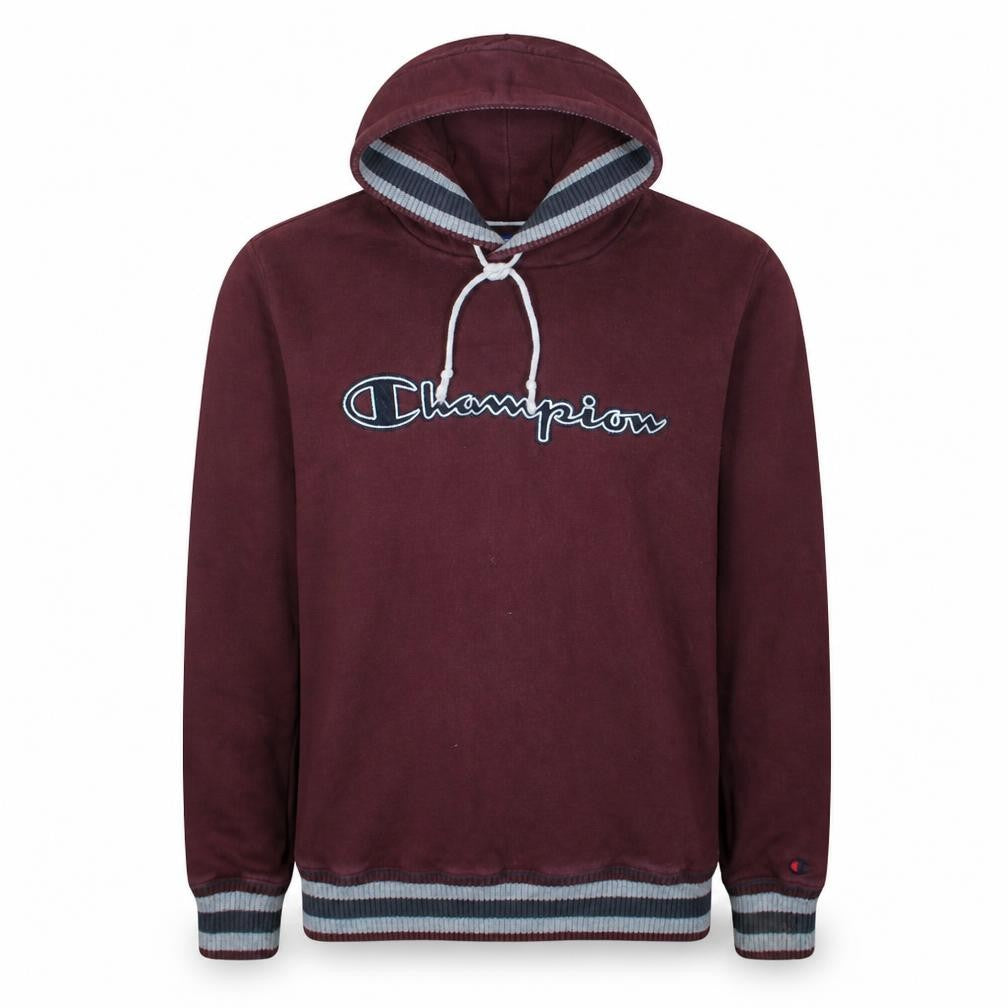 Champion Men’s Brown Logo Pullover Hoodie Size L Cotton